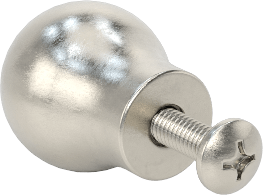 Dişli Delikli Montaj Çekme Düğmesi, Pürüzsüz Tutamak, 20 mm Çap x 20 mm Yüksek Başlık, 12,5 mm Çaplı Göbek