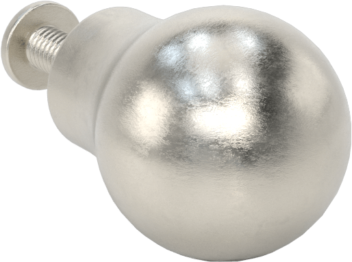 Dişli Delikli Montaj Çekme Düğmesi, Pürüzsüz Tutamak, 20 mm Çap x 20 mm Yüksek Başlık, 12,5 mm Çaplı Göbek