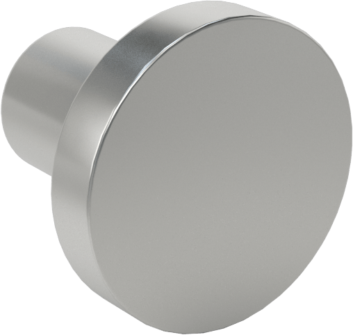 Dişli Delikli Montaj Çekme Düğmesi, Pürüzsüz Tutamak, 20 mm Çap x 4 mm Yüksek Başlık