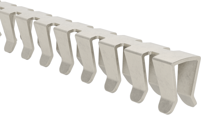 Esnek Paslanmaz Çelik Kenar Çıtası, Yüksek Sıcaklık, 1/16“ Genişlik x 3/16” İç Yükseklik, 5 Fit Uzunluk