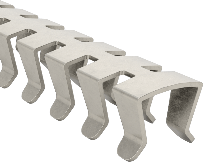 Esnek Paslanmaz Çelik Kenar Çıtası, Yüksek Sıcaklık, 1/8“ Genişlik x 3/16” İç Yükseklik, 25 Fit Uzunluk