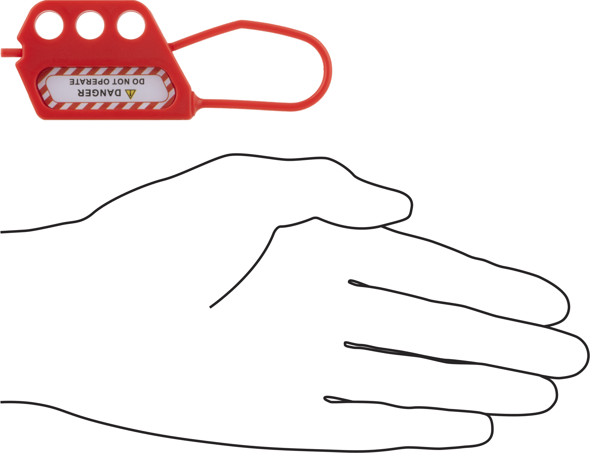 İletken Olmayan Kilitleme Mandalı, 1-15/16“ Dikey x 1” Yatay Boşluk, 1/4" Hasp Kalınlığı