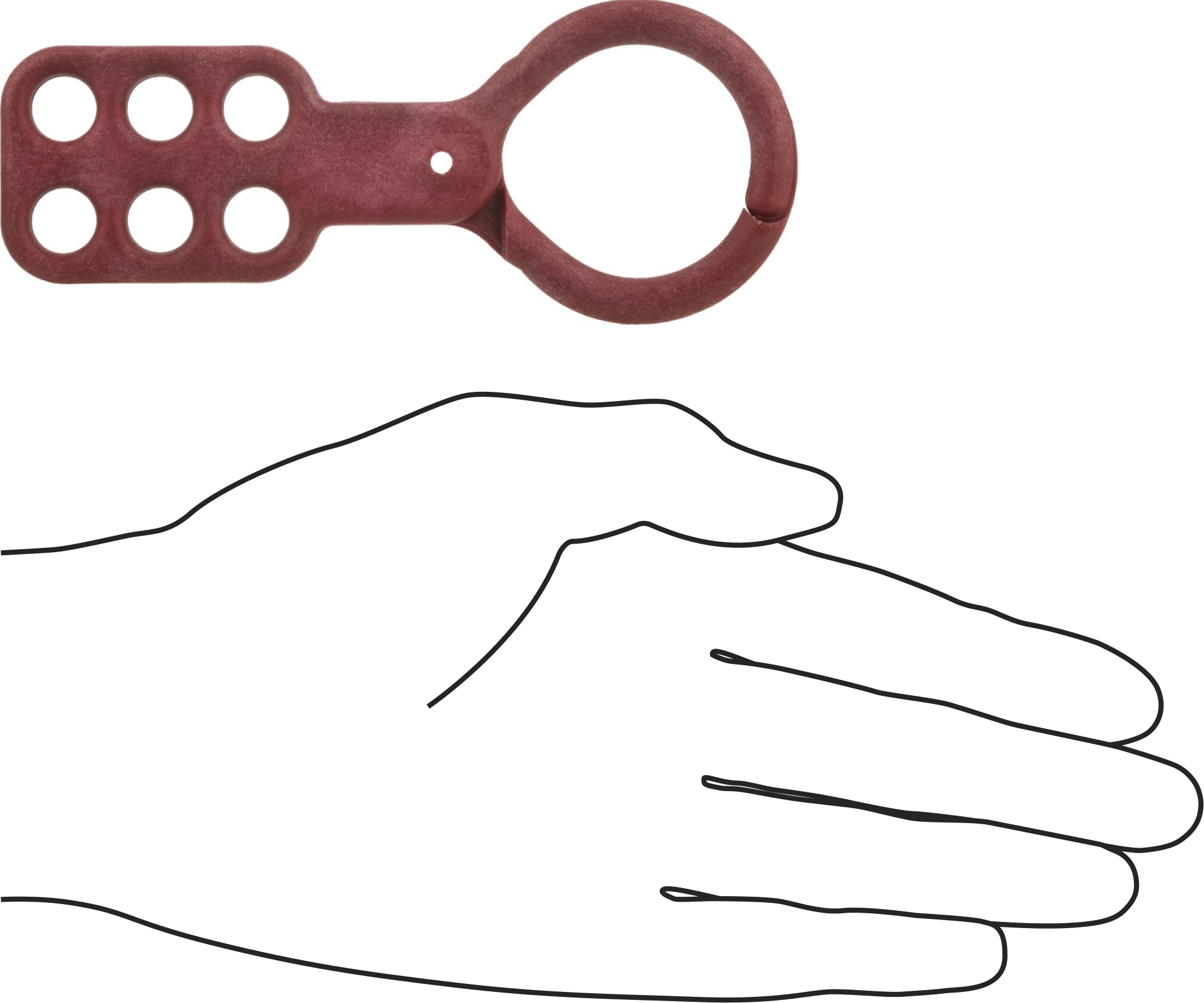 İletken Olmayan Kilitleme Mandalı, 1-1/2“ Dikey x 1-1/2” Yatay Boşluk, 3/8" Mandal Kalınlığı