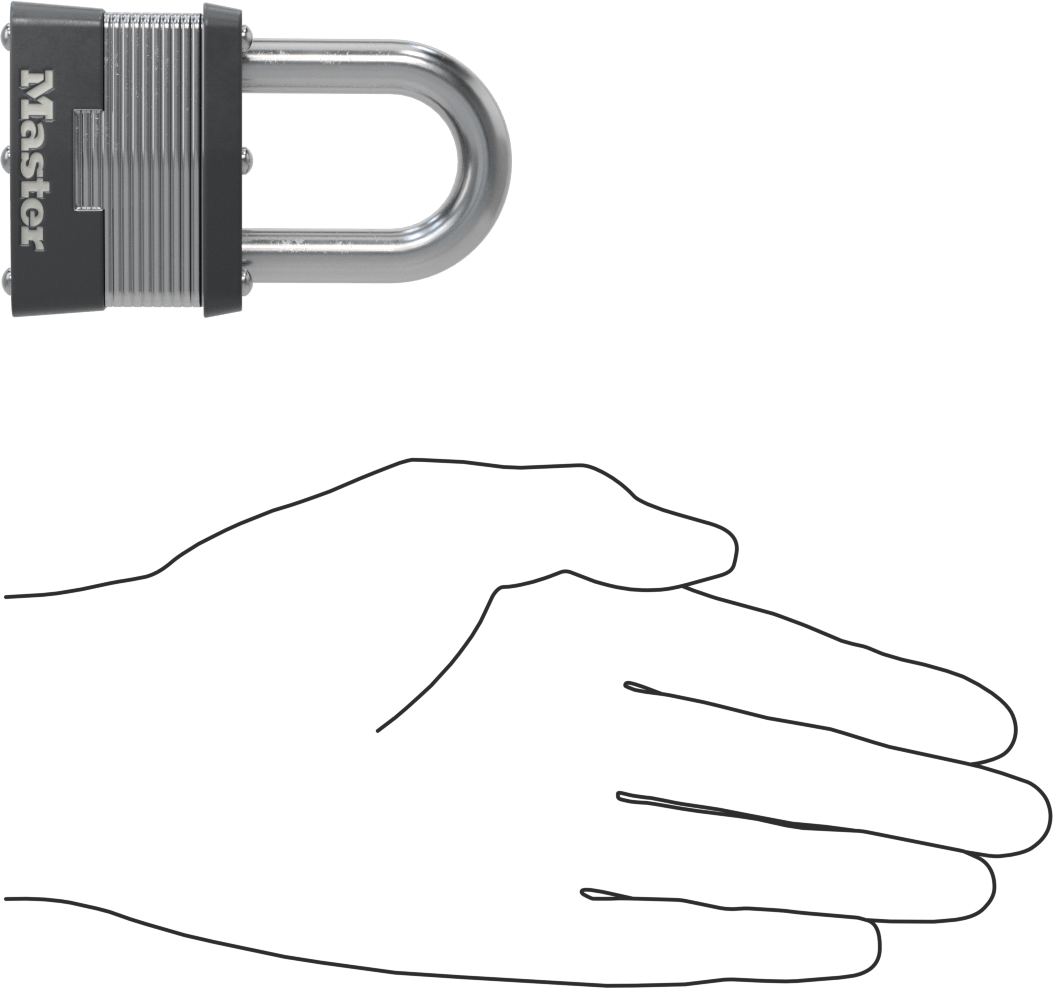 Lamine Çelik Gövdeli Asma Kilit, Master Lock 5 #A389 Numaralı Anahtarlı, 1-1/2" Dikey Boşluk