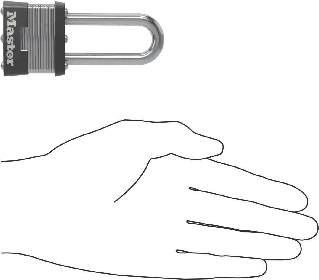Lamine Çelik Gövdeli Asma Kilit, Master Lock 3, #0344 numaralı anahtarla anahtarlı, 2 inç Dikey Boşluk