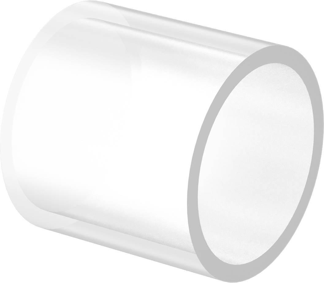 Basınç Dereceli Borosilikat Cam Tüp, 2-1/2" OD, 2-1/8" ID, 2-3/8" Uzunluk