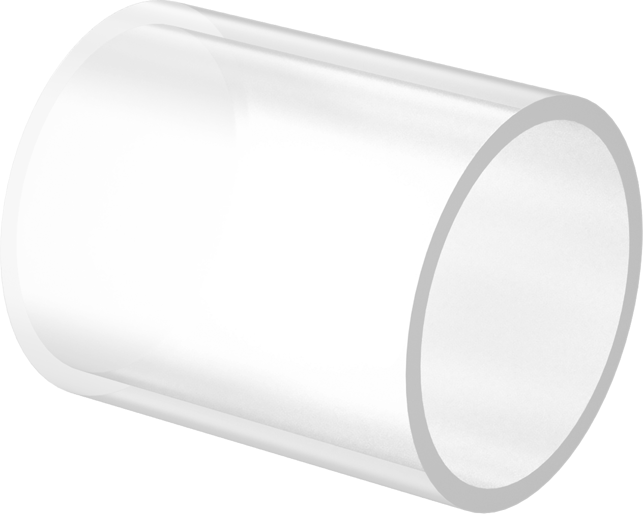 Basınç Dereceli Borosilikat Cam Tüp, 4-1/4" OD, 3-3/4" ID, 5 inç Uzunluk