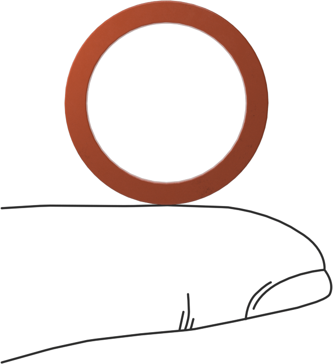 Kare Profilli Yüksek Sıcaklık Silikon O-Ring, 3/32 Kesirli Genişlik, Dash Numarası 116