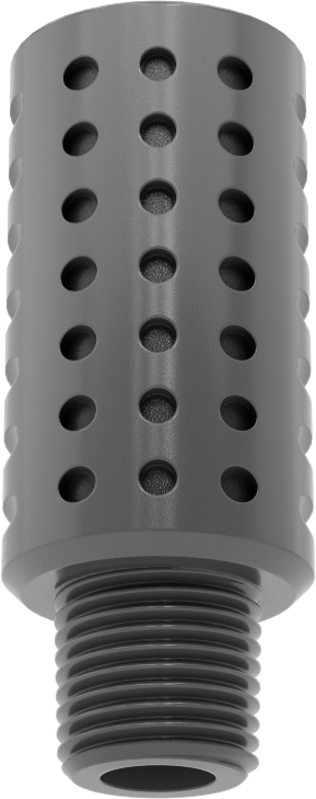 Tıkanma Göstergeli Yüksek Gürültü Azaltıcı Susturucu, 1/8 NPT Erkek