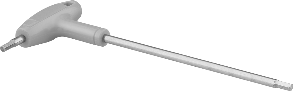 Yüksek Kaldıraçlı Paslanmaz Çelik T-Saplı Altıgen Anahtar, 4 mm Tahrik Boyutu, 7" Toplam Uzunluk