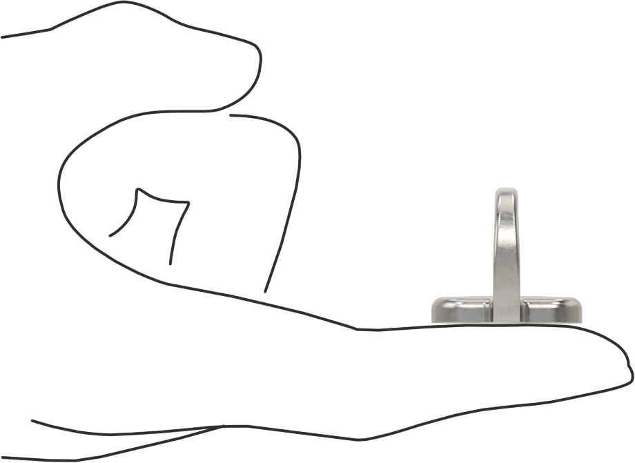 Gıda ve İçecek Kancası, 1-1/8" Genişlik, 1" Yükseklik, 1" Derinlik