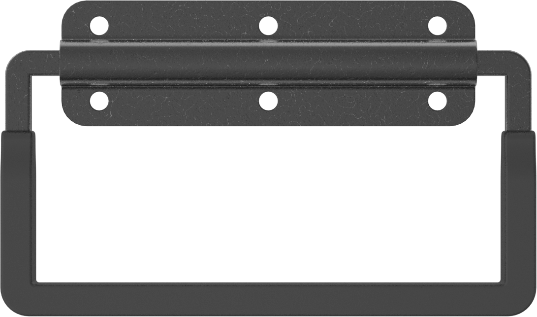 Montaj Plakalı Katlanabilir Dikdörtgen Çekme Kolu, Dişsiz Geçiş Deliği, 4-5/8" Genişlikte Sap