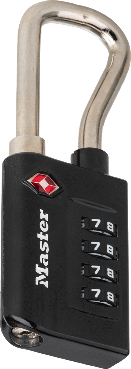 TSA Erişilebilir Sıfırlanabilir Şifreli Asma Kilit, Standart Kelepçeli ve Çinko Gövdeli, Master Lock Model Numarası 4696D