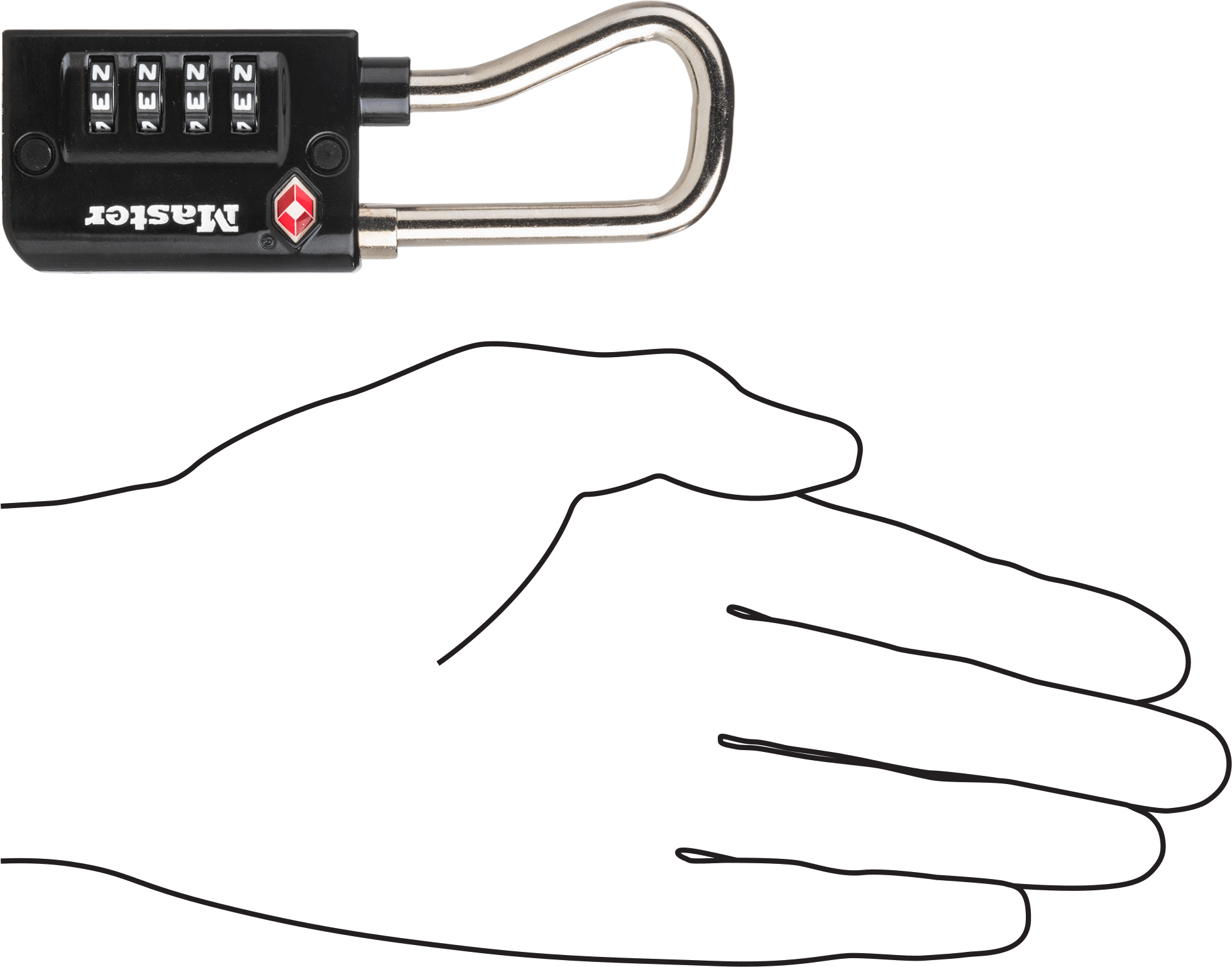 TSA Erişilebilir Sıfırlanabilir Şifreli Asma Kilit, Standart Kelepçeli ve Çinko Gövdeli, Master Lock Model Numarası 4696D