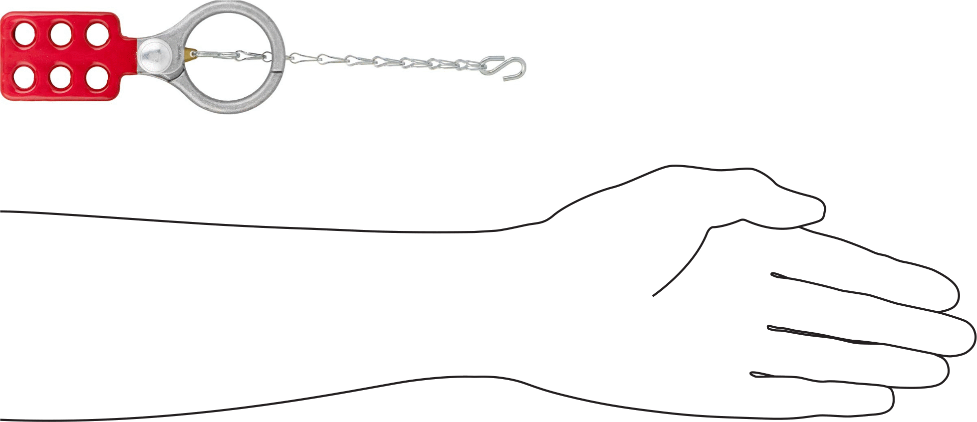 Kilitleme Mandalı, Zincirli, 1-1/2“ x 1-1/2” Mandal Boşluğu