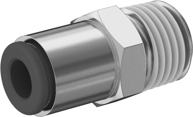 Hava için Kesme Özellikli Baskı ile Bağlantı Elemanı, Düz Adaptör, 6 mm Boru Dış Çapı x 1/4 BSPT Erkek için