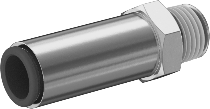 Hava için Kesme Özellikli Baskı ile Bağlantı Elemanı, Düz Adaptör, 10 mm Dış Çaplı Tüp x 1/4 BSPT Erkek