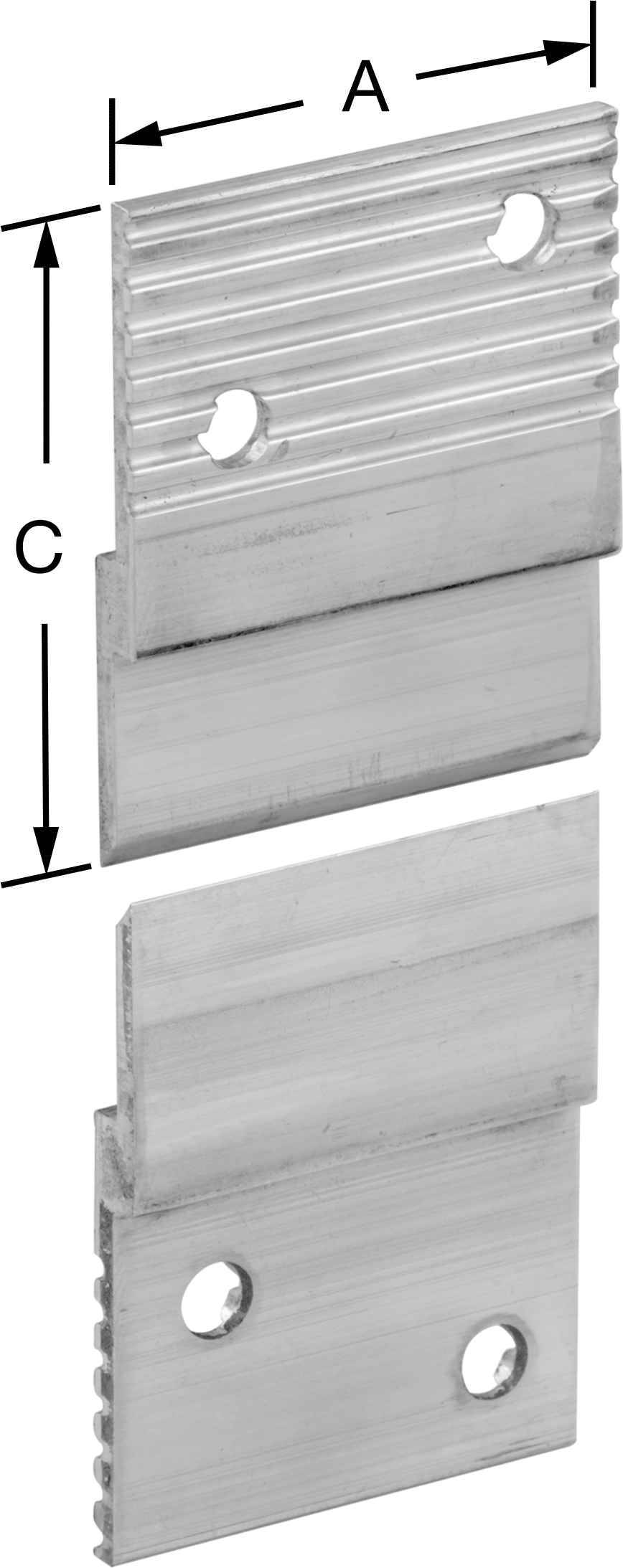 Çıkarılabilir Panel Asma Braketi, Alüminyum, 1-1/2" Genişlik, 1-7/8" Yükseklik, 10 Çift