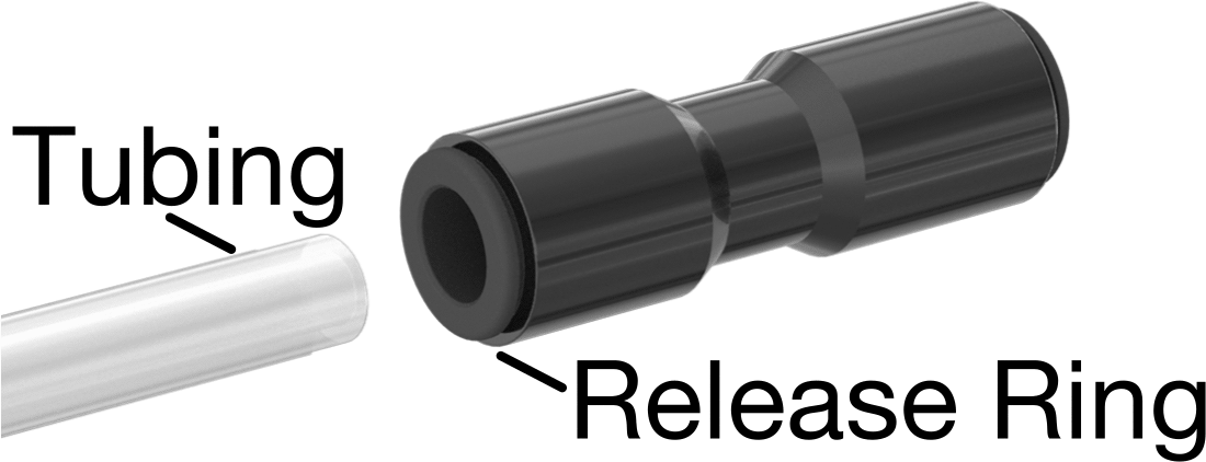Hava için Bas-Bağlan Boru Bağlantı Parçası, Kapatma Mekanizmalı, 5/32" Dış Çaplı Boru x 1/8 NPT Erkek Adaptör
