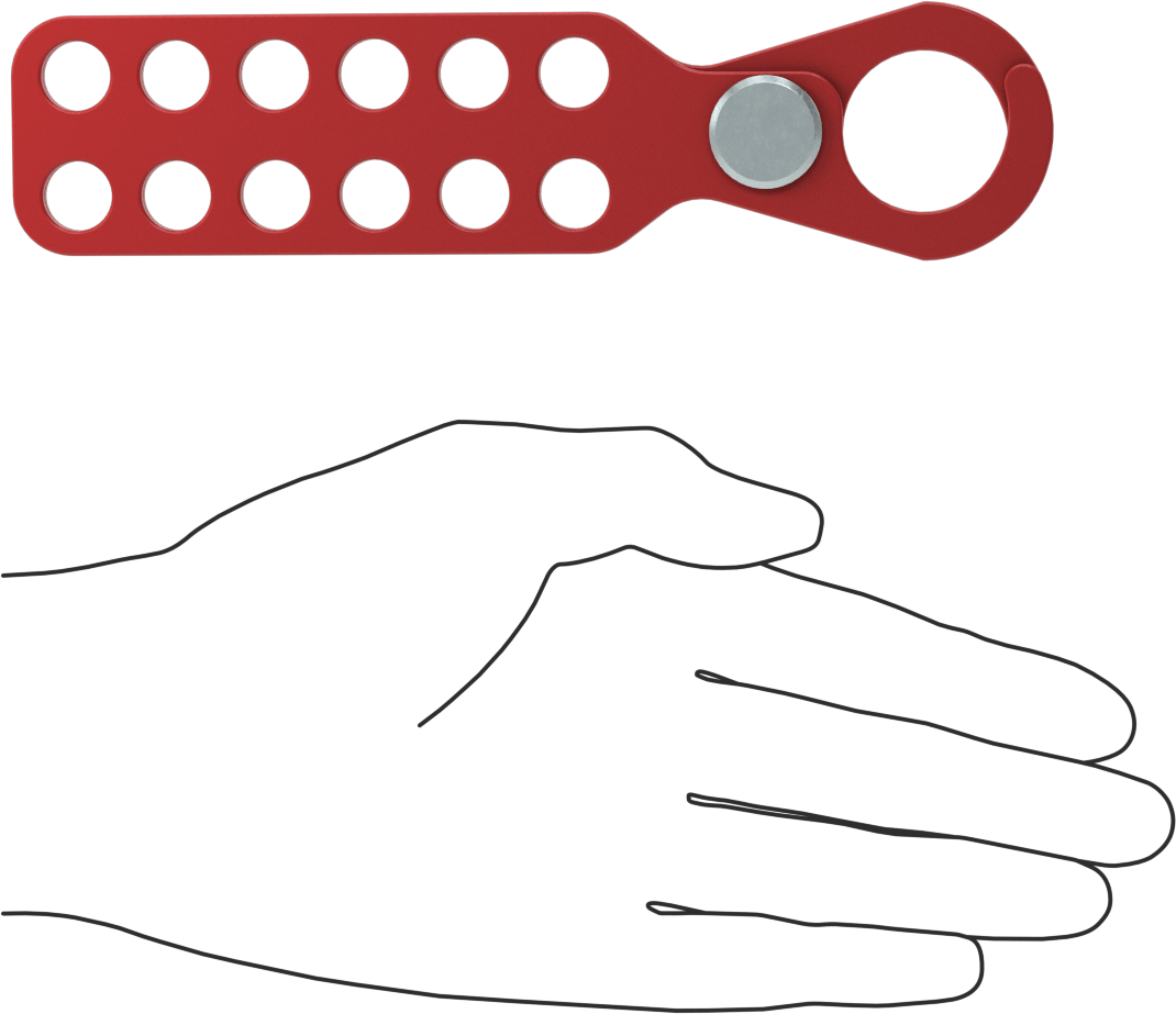 Kilitleme Mandalı, Toz Boyalı Çelik, 1" Mandal Boşluğu, 6-1/2" Toplam Uzunluk
