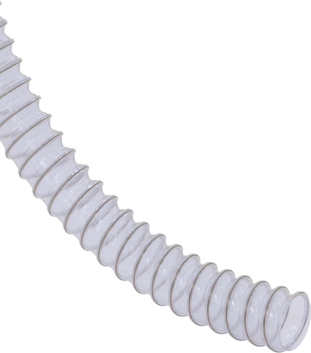 Alev Dirençli Kanal Hortumu, Ağaç Yongaları ve Plastik Peletler için, 3" ID, 3-5/16" OD