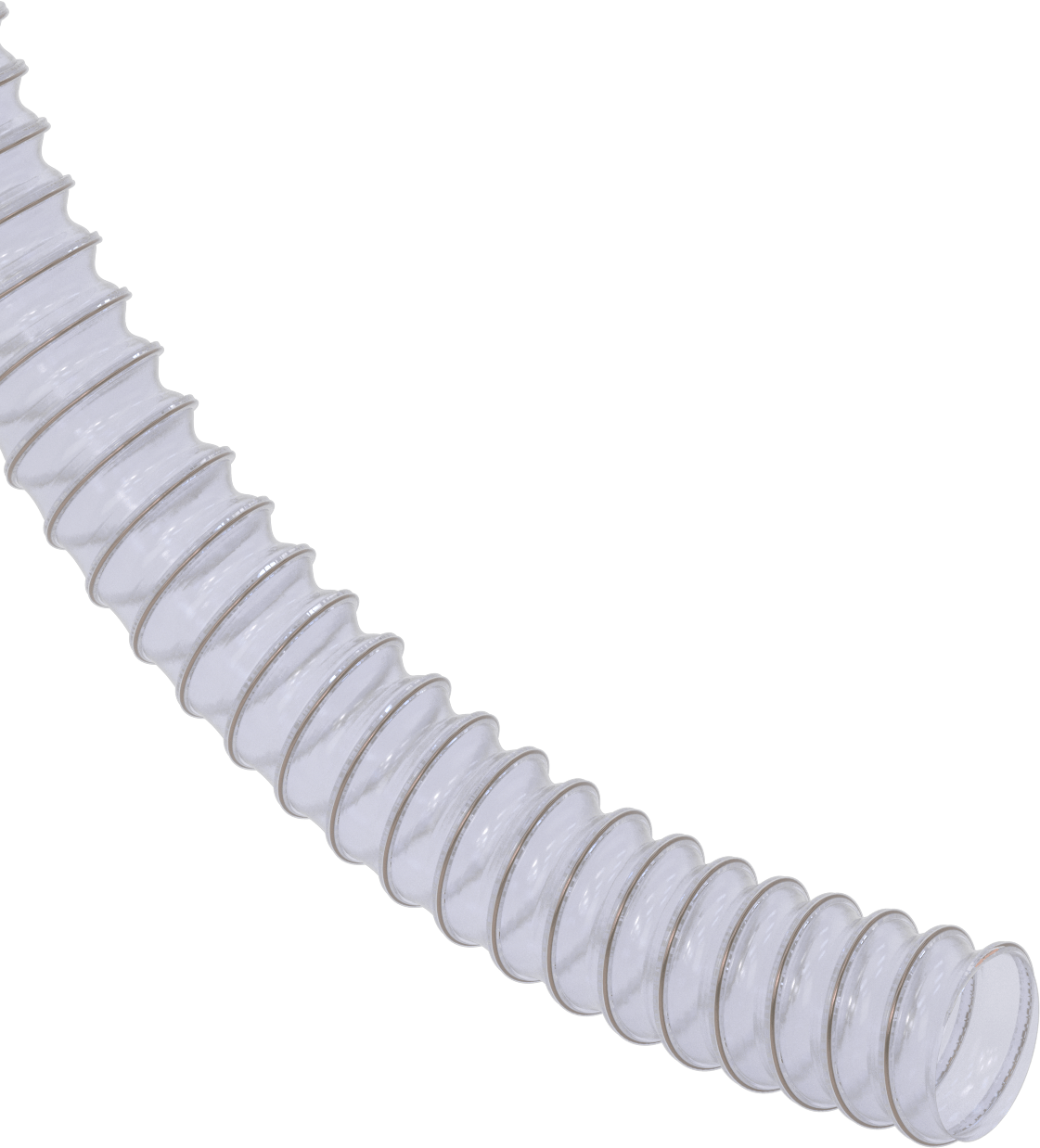 Alev Dirençli Kanal Hortumu, Ağaç Yongaları ve Plastik Peletler için, 4" ID, 4-3/8" OD