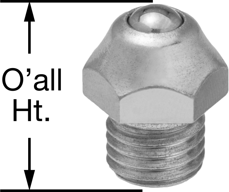 Yağ Bağlantı Elemanı, Düz, Küresel Çek Valfli, 1/4"-32 UNEF Erkek