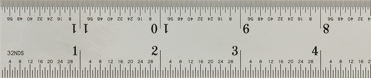 Paslanmaz Çelik Cetvel, 12" Uzunluk, 1" Genişlik, 3/64" Kalınlık