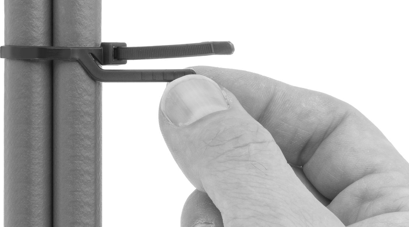 Kolay Çıkarılabilir Kablo Bağı, Yırtılabilir, Polipropilen, 5-1/2" Uzunluk, 1-1/4" Maksimum Demet Çapı