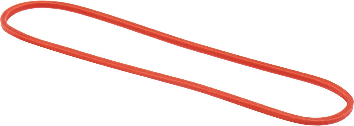 Lastik Bantlar, Kırmızı Doğal Kauçuk, 22 Boy, 1/16“ Genişlik x 5” Uzunluk