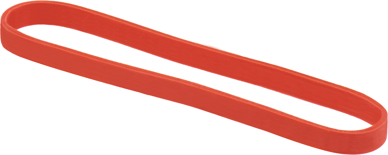 Lastik Bantlar, Kırmızı Doğal Kauçuk, Boyut 170, 1/4“ Genişlik x 7” Uzunluk