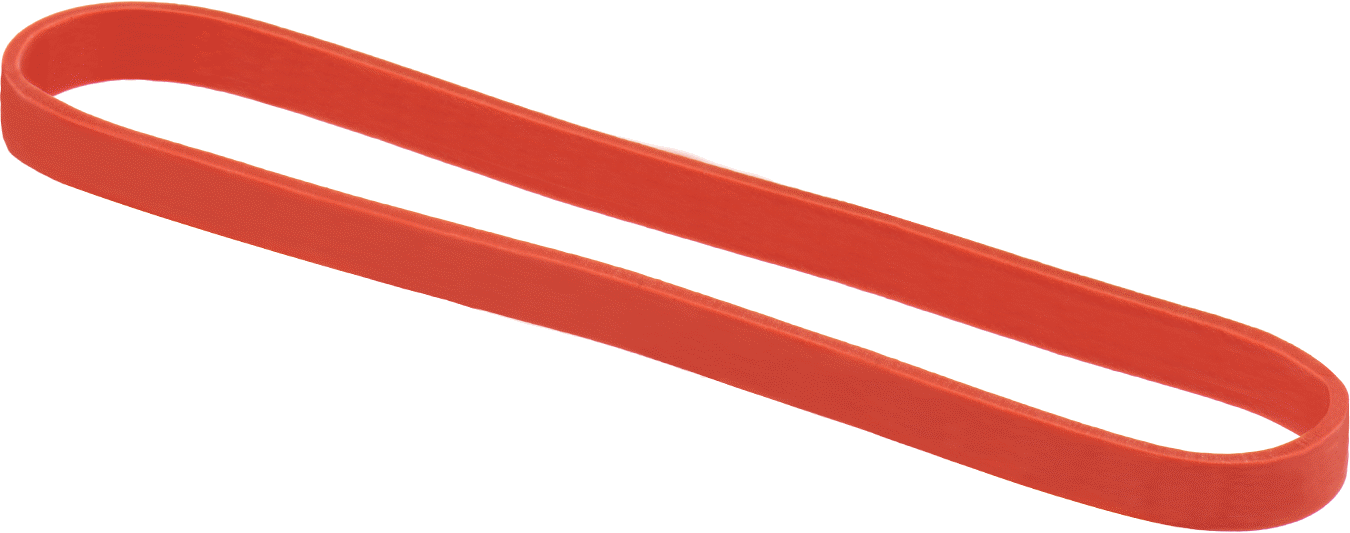 Lastik Bantlar, Kırmızı Doğal Kauçuk, 172 Boyut, 1/4“ Genişlik x 8-1/2” Uzunluk