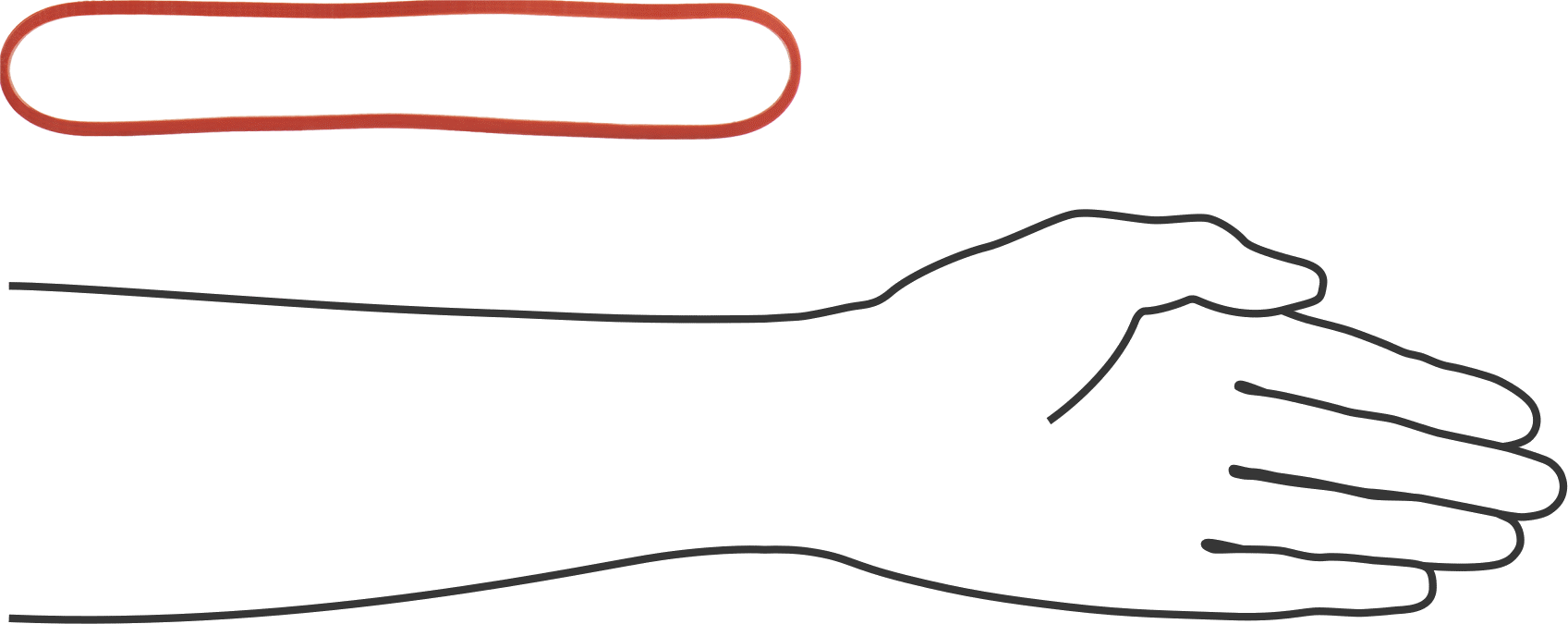 Lastik Bantlar, Kırmızı Doğal Kauçuk, 172 Boyut, 1/4“ Genişlik x 8-1/2” Uzunluk