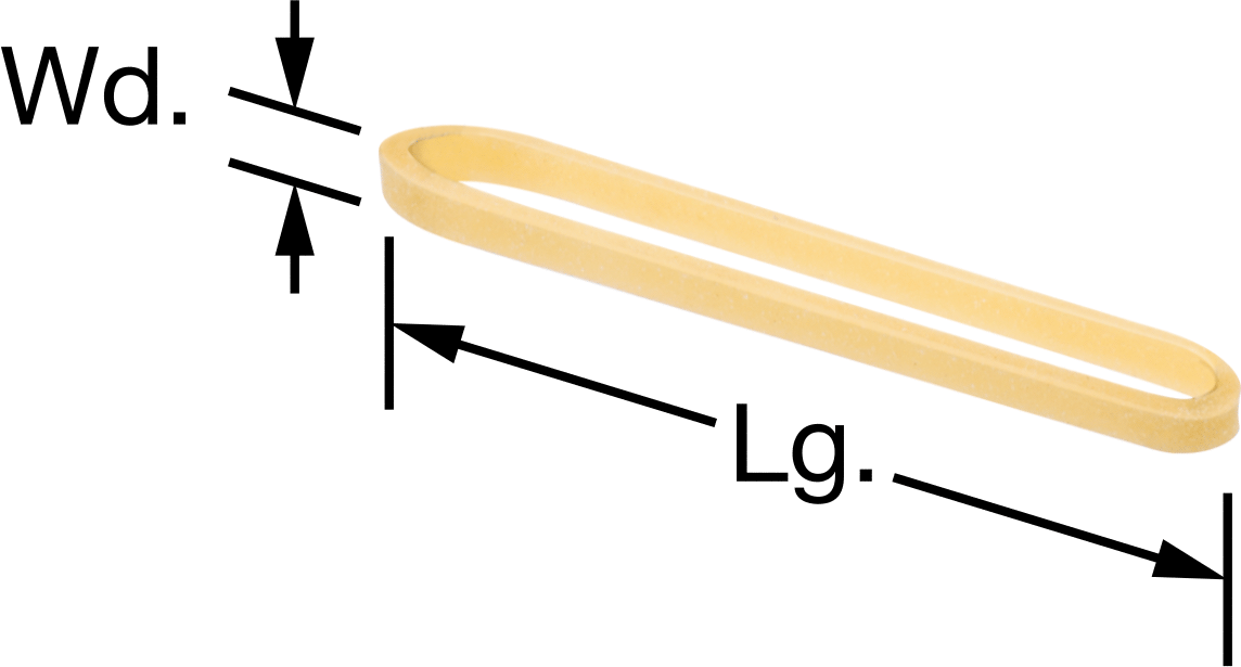 Doğal Lastik Bantlar, Boyut 10, 1/16“ Genişlik x 1-1/4” Uzunluk