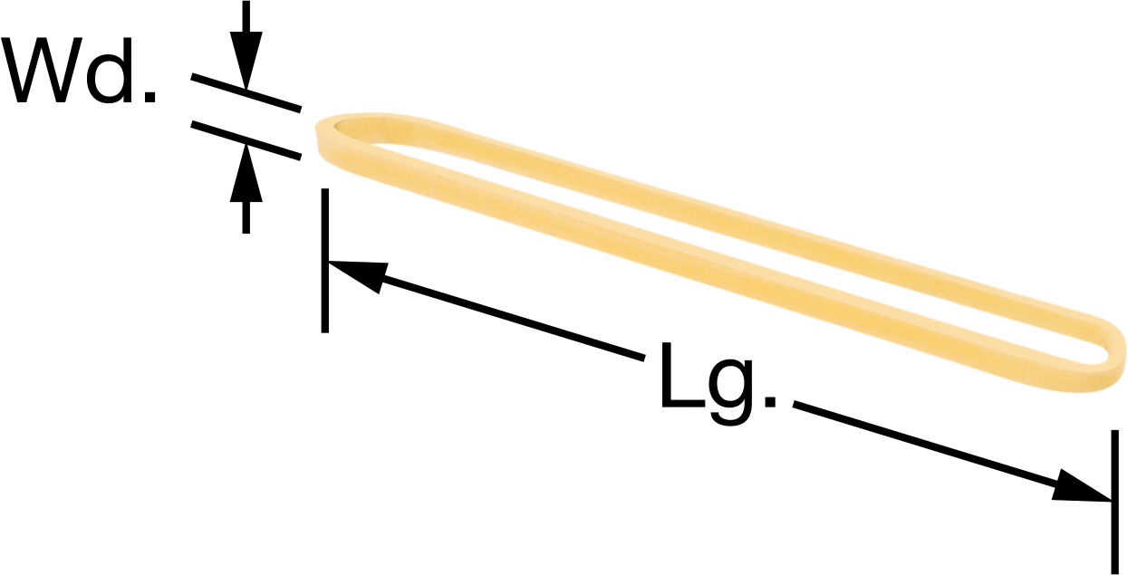 Doğal Lastik Bantlar, Boyut 14, 1/16“ Genişlik x 2” Uzunluk