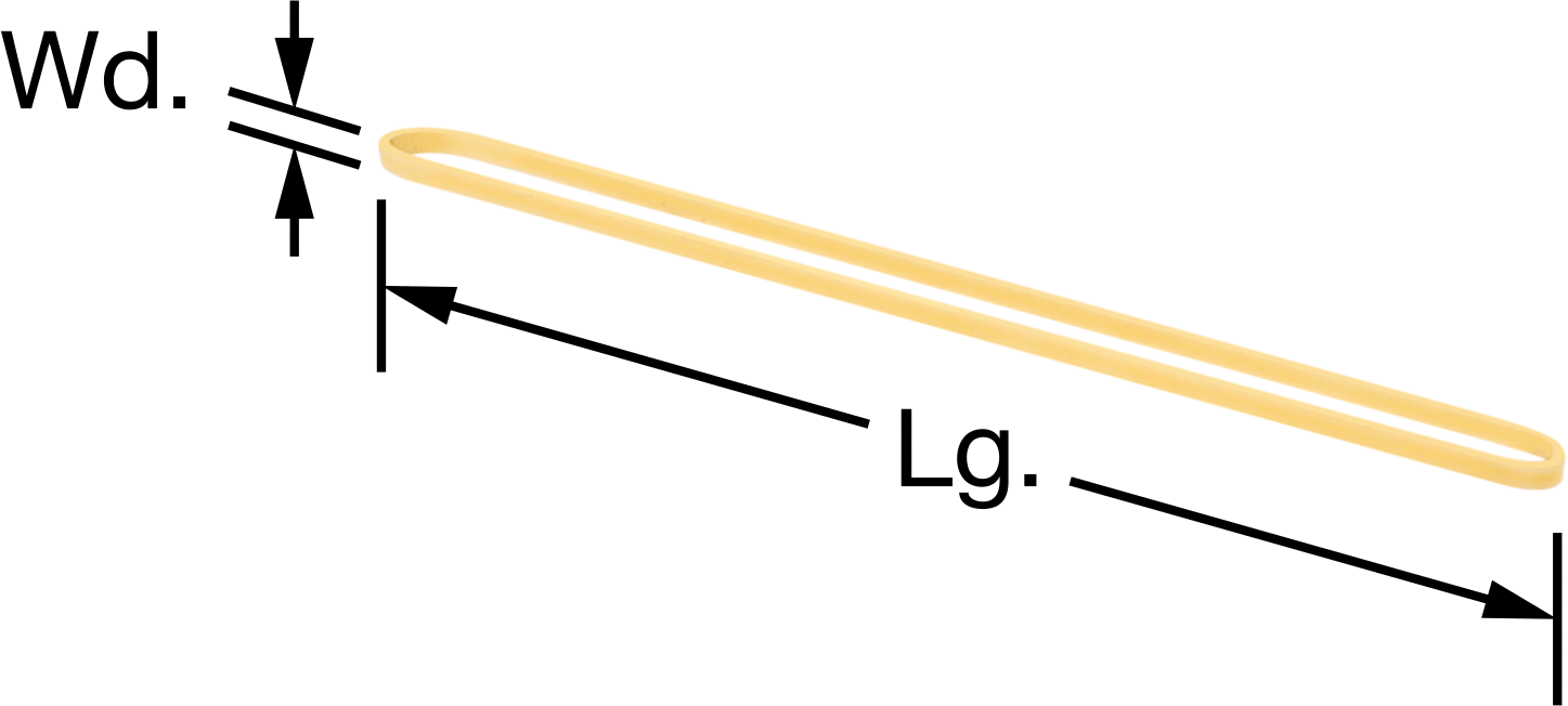 Doğal Lastik Bantlar, Boyut 19, 1/16“ Genişlik x 3-1/2” Uzunluk
