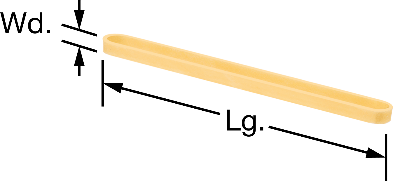 Doğal Lastik Bantlar, Boyut 32, 1/8“ Genişlik x 3” Uzunluk
