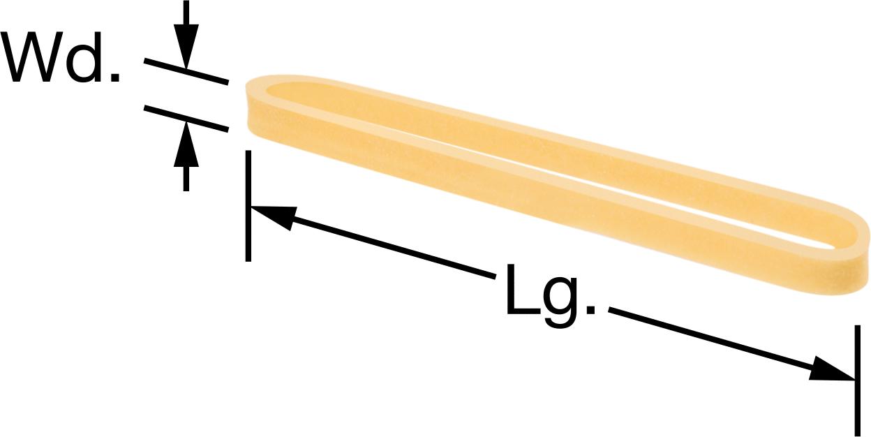Doğal Lastik Bantlar, 30 Boyutu, 1/8“ Genişlik x 2” Uzunluk