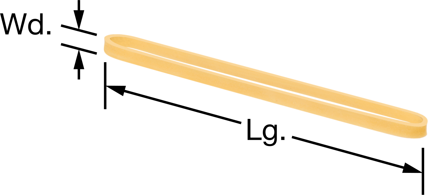 Doğal Lastik Bantlar, 33 Boyut, 1/8“ Genişlik x 3-1/2” Uzunluk