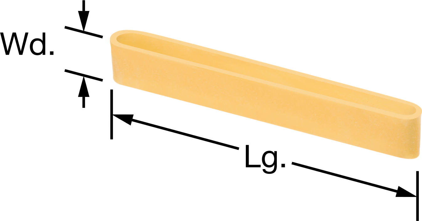 Doğal Lastik Bantlar, Boyut 73, 3/8“ Genişlik x 3” Uzunluk