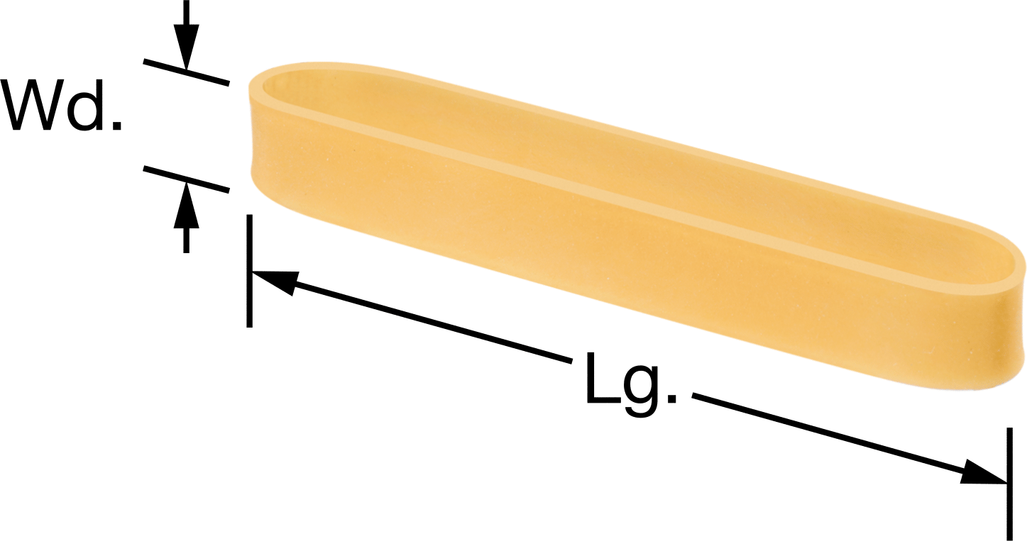 Doğal Lastik Bantlar, Boyut 74, 3/8“ Genişlik x 3-1/2” Uzunluk
