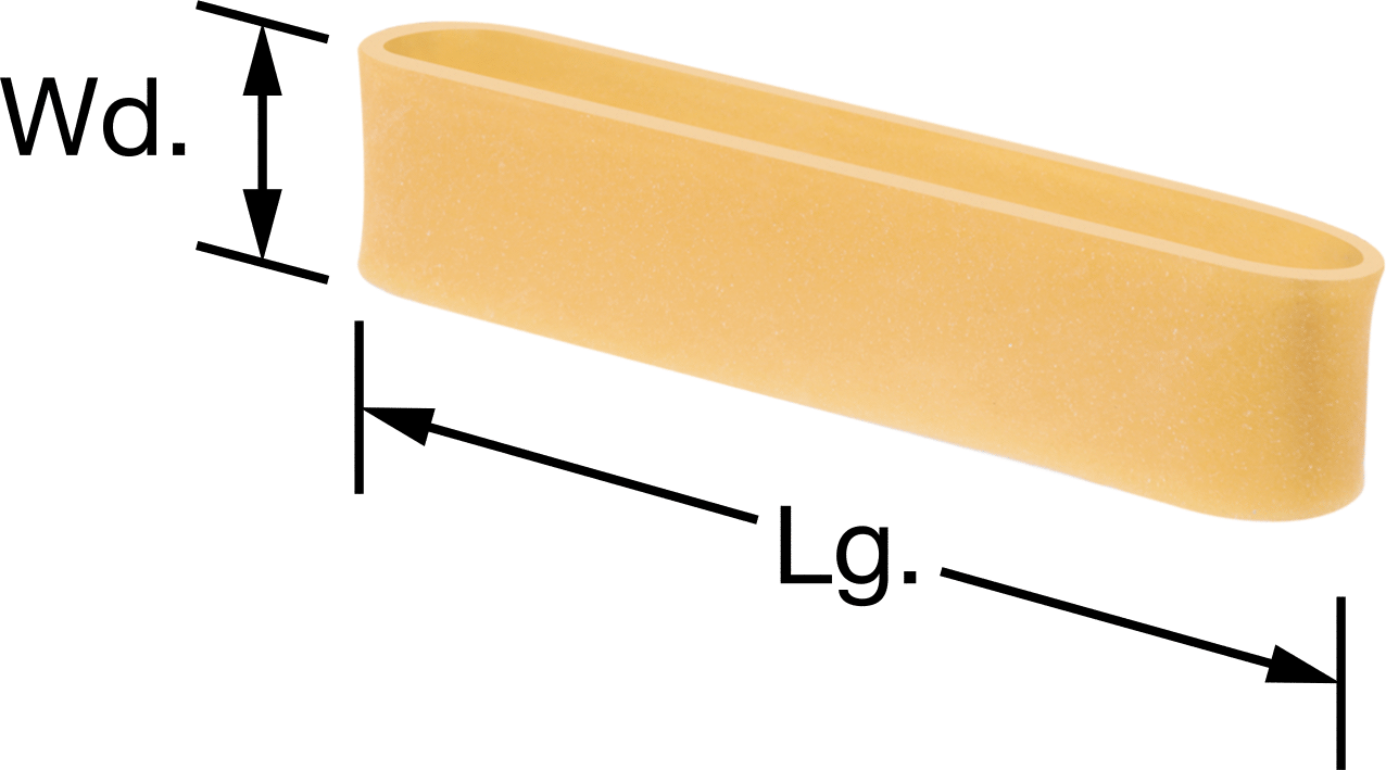 Doğal Lastik Bantlar, Boyut 82, 1/2“ Genişlik x 2-1/2” Uzunluk
