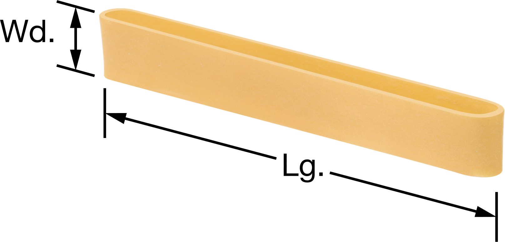 Doğal Lastik Bantlar, 105 numaralı, 5/8“ Genişlik x 5” Uzunluk