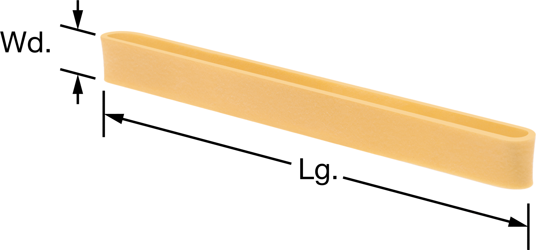 Doğal Lastik Bantlar, Boyut 107, 5/8“ Genişlik x 7” Uzunluk