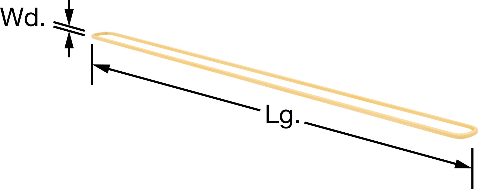 Doğal Lastik Bantlar, 117A Boyutu, 1/16“ Genişlik x 7” Uzunluk