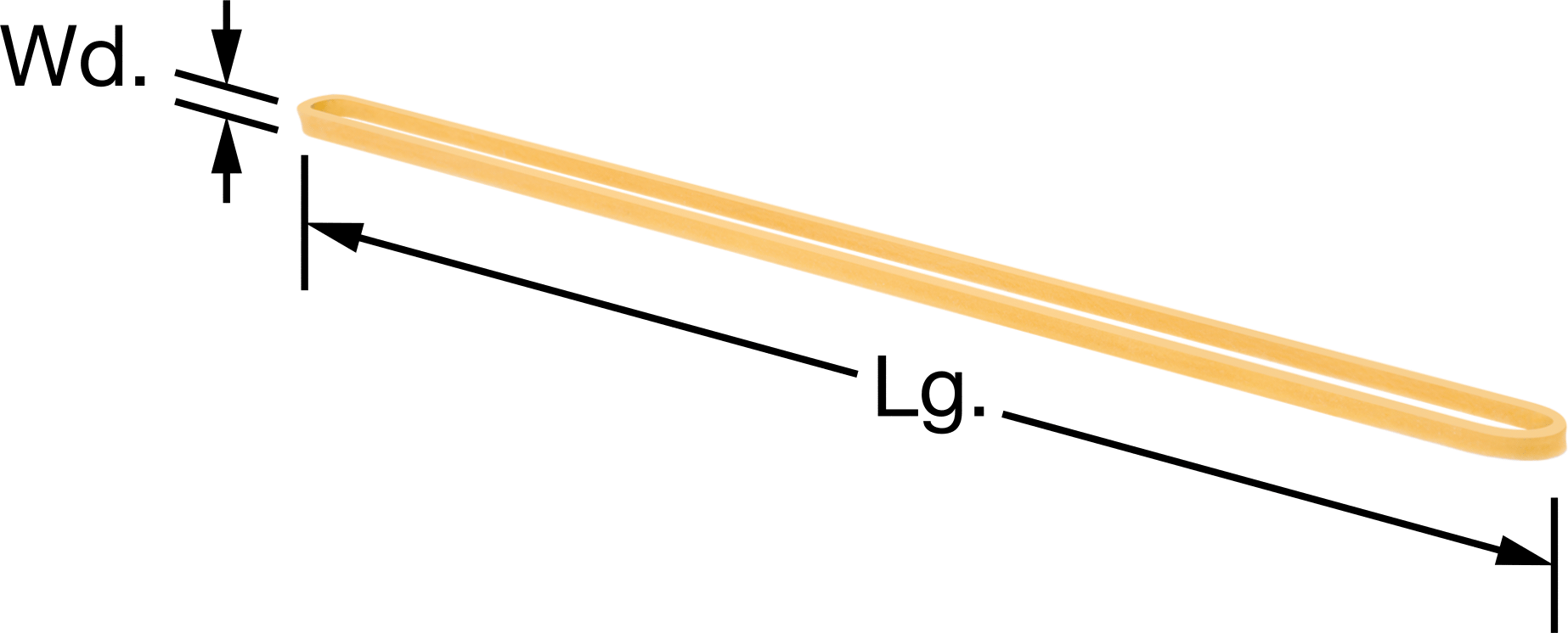 Lastik Bantlar, Doğal, Boyut 117B, 1/8“ Genişlik x 7” Uzunluk, Bej