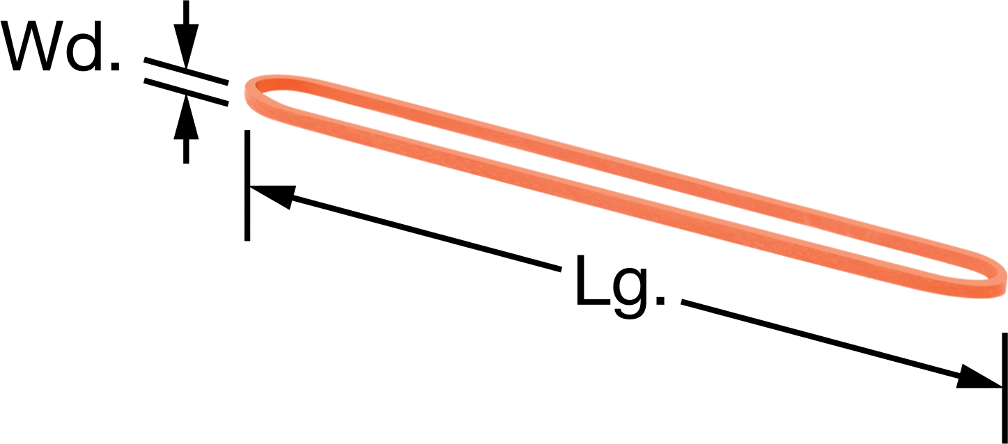 Sentetik Lastik Bantlar, Boyut 19, 1/16“ Genişlik x 3,5” Uzunluk