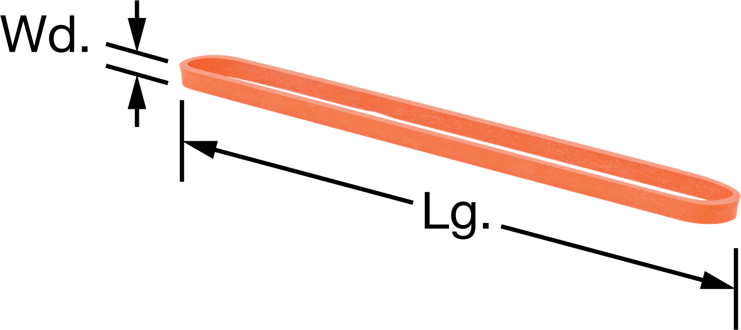 Sentetik Lastik Bantlar, 33 Boyut, 1/8“ Genişlik x 3,5” Uzunluk