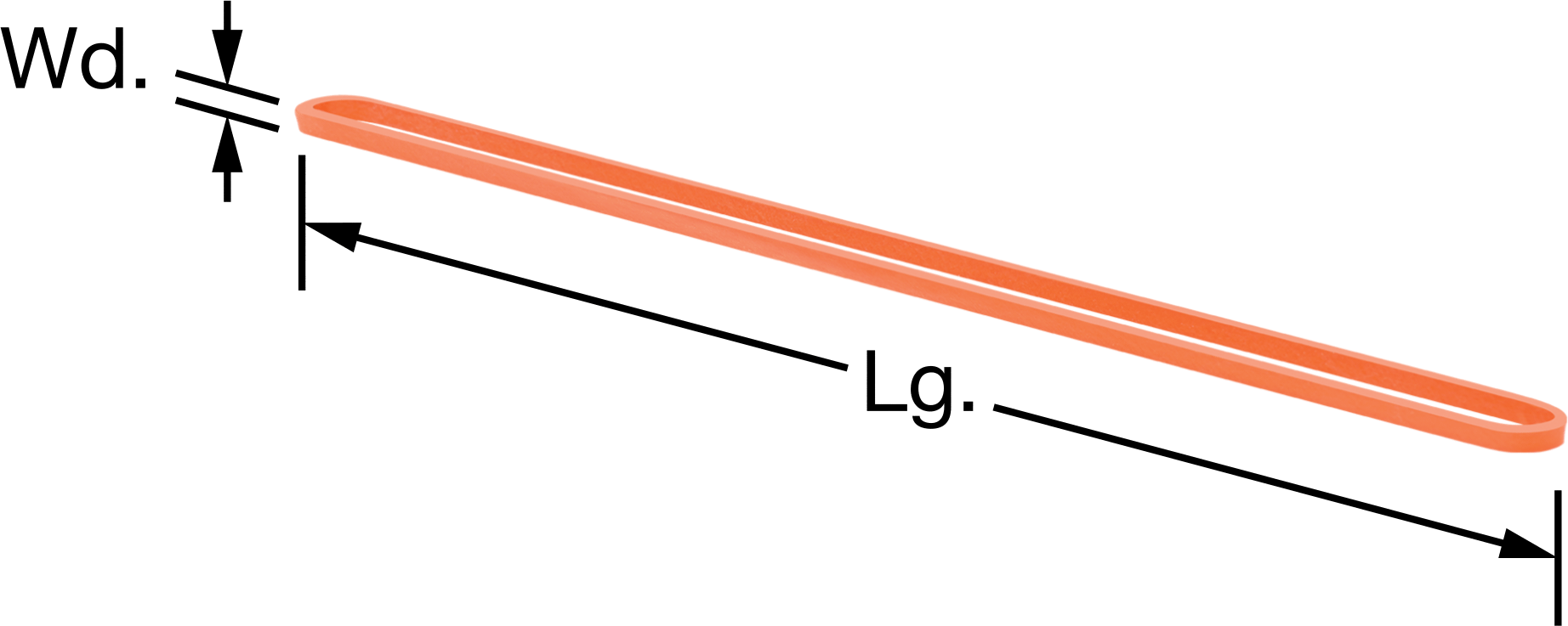 Sentetik Lastik Bantlar, Boyut 117B, 1/8“ Genişlik x 7” Uzunluk