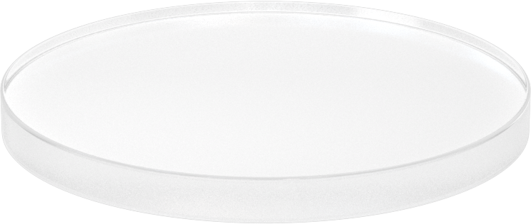 Şeffaf Çizilmeye ve UV Işınlarına Dayanıklı Döküm Akrilik Disk, 1/2" Uzunluk, 6" Çap